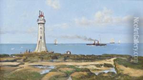 A Trip To The Lighthouse Oil Painting - F.A. Winkfield