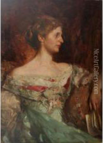 Portrait Of Jane Bury Oil Painting - Edward Arthur Walton