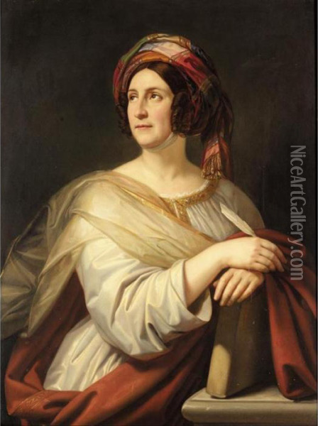 Portrait Of A Lady Oil Painting - Thomas Phillips