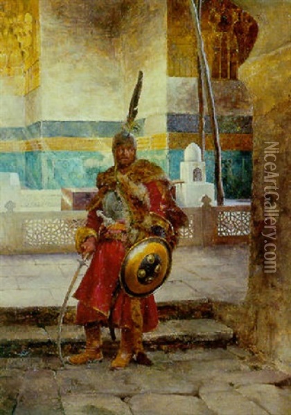 Arabian Warrior Oil Painting - Rudolf Otto Von Ottenfeld