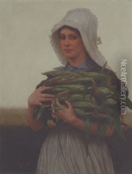Sweet Corn Oil Painting - Enoch Wood Perry