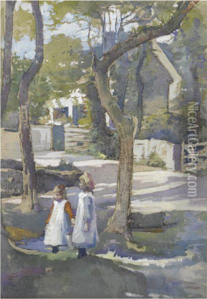 Fetching Water Oil Painting - Elizabeth A.Stanhope Forbes