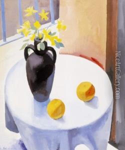 Still Life Of Oranges Oil Painting - Karoly Patko