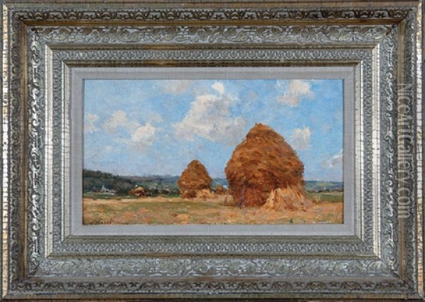 Les Meules (haystacks) Oil Painting - Jean Eugene Julien Masse