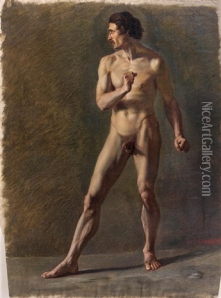 Academie D'homme Oil Painting - Alexis Bafcop