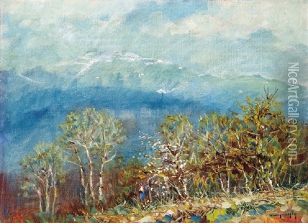 Hillside Oil Painting - Laszlo Mednyanszky