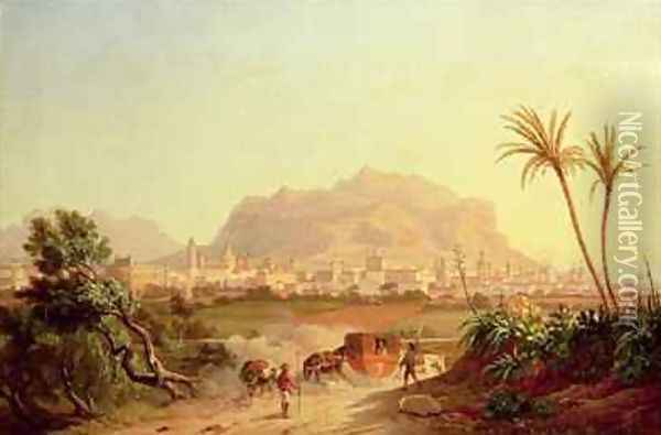 View of Palermo Oil Painting - Carl Wilhelm Goetzloff