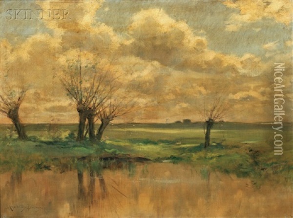 Marsh View, Probably Essex, Massachusetts Oil Painting - John Appleton Brown