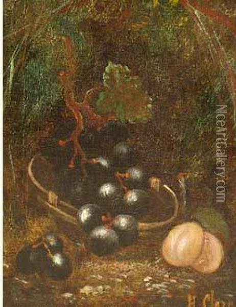 Nature Morte A La Grappe De Raisins Oil Painting - C. Clare