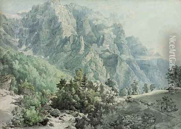 View of Glarnisch, Switzerland Oil Painting - Peter Birmann