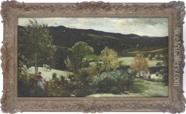 Glen Ashdale, Arran Oil Painting - John Robertson Reid