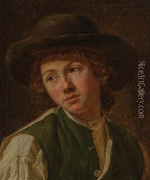Head Of A Boy Oil Painting - Jeanne-Philiberte Ledoux