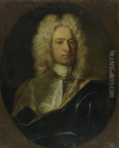 Portrat Eines Edelmannes Oil Painting - Johann Rudolf Huber the Elder