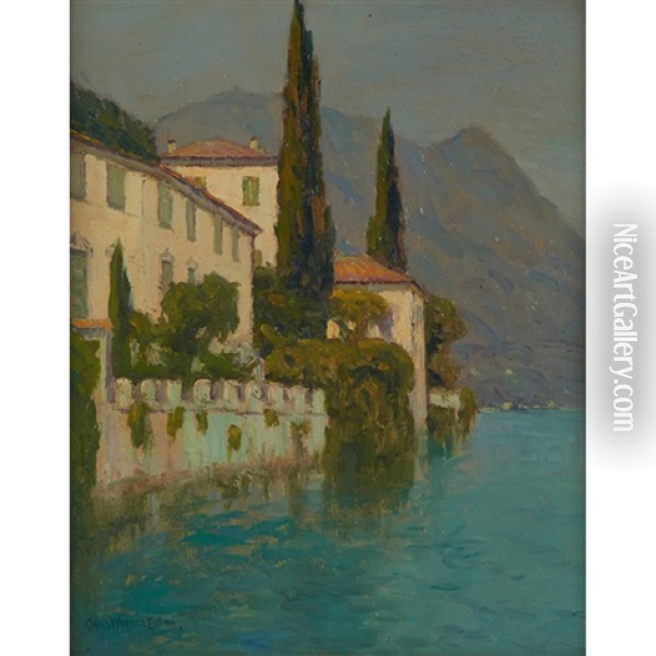 On Lake Lugano Oil Painting - Charles Warren Eaton