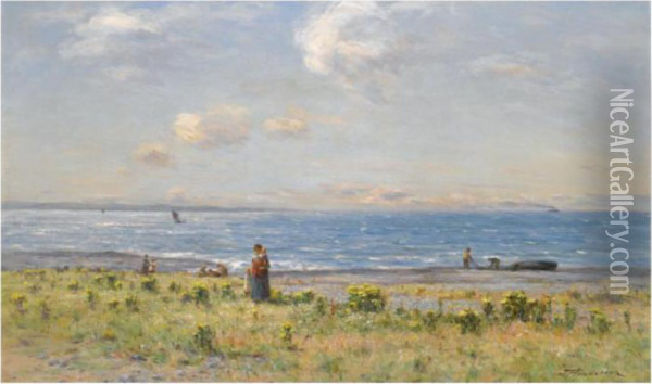 Fisherfolk On The West Coast Oil Painting - Joseph Henderson