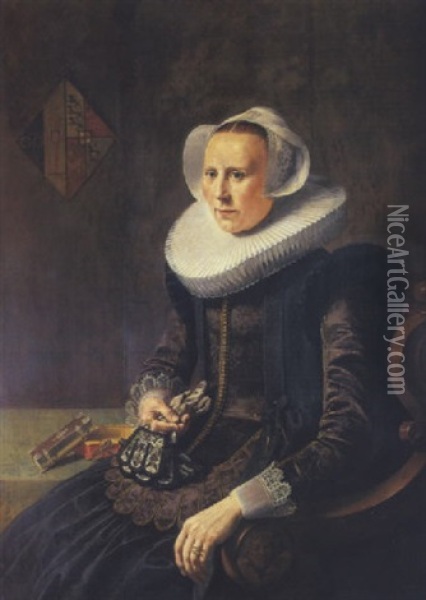 Portrait De Femme Assise Oil Painting - Jan Miense Molenaer
