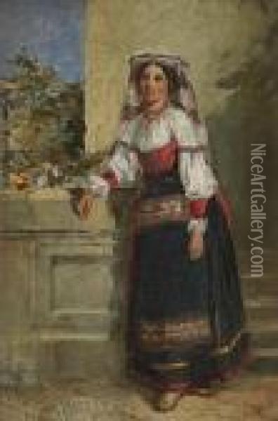 A Girl Of Rome Oil Painting - Samuel Bough