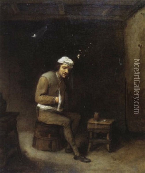 Homme Dans Un Interieur Oil Painting - Philips Koninck