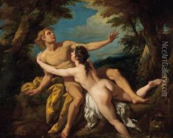 Salmacis And Hermaphroditus Oil Painting - Jean Francois de Troy