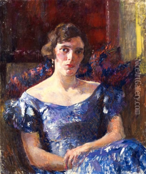 Portrait Einer Sitzenden Dame Oil Painting - James Bolivar Manson