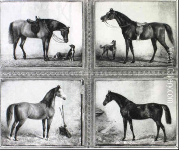 Portraits Of Horses Oil Painting - Willem Carel Nakken
