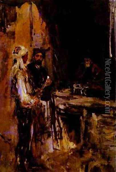 Buying A Dagger 1889 Oil Painting - Bernardo Strozzi