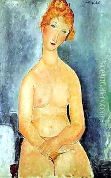 Seated Nude 2 Oil Painting - Amedeo Modigliani