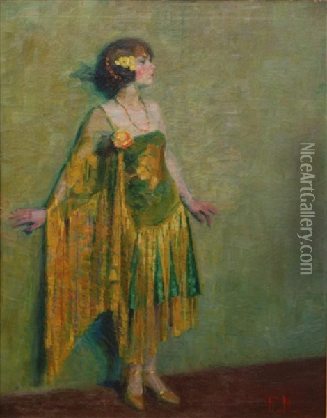 Deco Woman Oil Painting - Francis Luis Mora