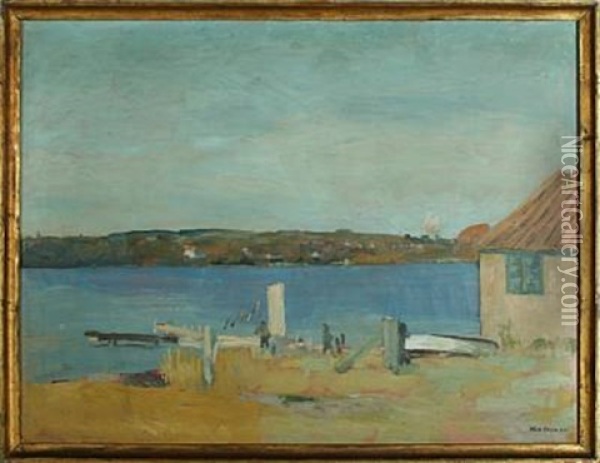 Coastal Scenery From Thuro With A View At Troense Oil Painting - Niels Hansen