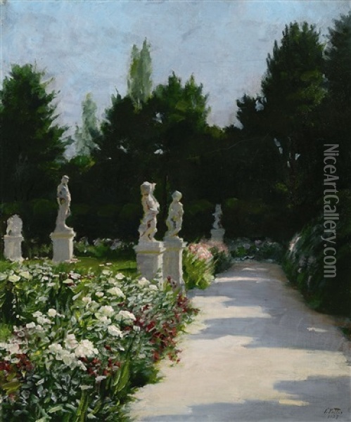 Sommerlicher Schlosspark Oil Painting - Charles Vetter