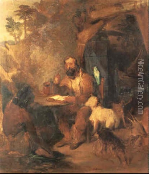 Robinson Crusoe Oil Painting - Sir Edwin Henry Landseer
