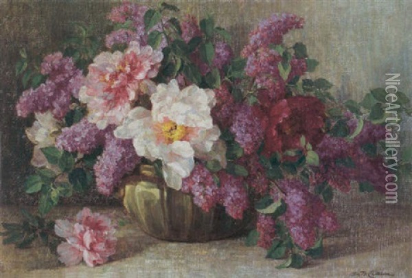 A Floral Still Life Oil Painting - Alice Brown Chittenden