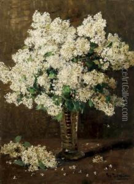 Still Life With Lilacs Oil Painting - Peter Paul Muller