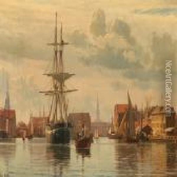 Summer Day At Copenhagen Harbour Oil Painting - Christian Vigilius Blache
