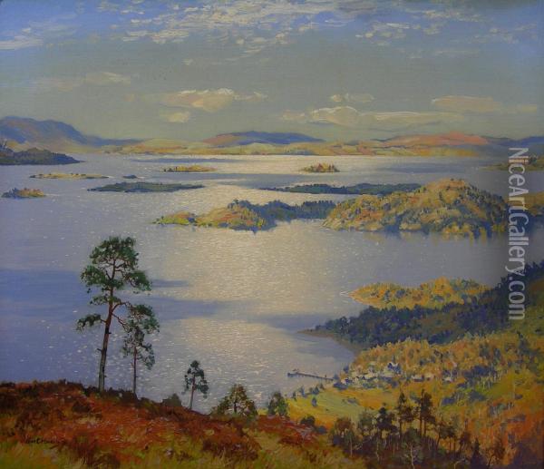 Loch Lomond Above Luss Looking South Oil Painting - Robert Houston