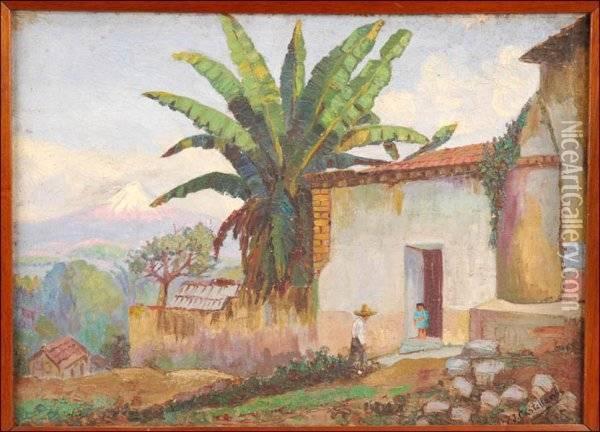A Hut In The Mountains Oil Painting - Julio Castellanos
