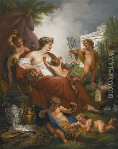 Allegory Of Peace Oil Painting - John Francis Rigaud