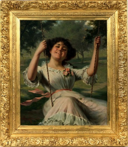 Full Swing Oil Painting - Edwin Thomas Roberts