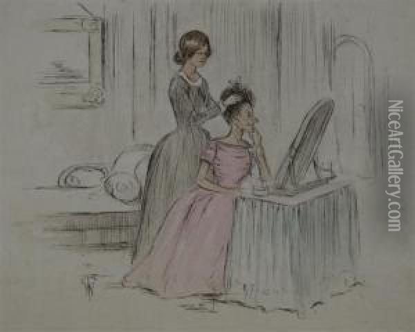 Illustration For 'the Rose And The Ring' Oil Painting - William Makepeace Thackeray