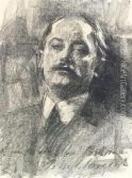 Portrait Of Albert De Belleroche Oil Painting - John Singer Sargent