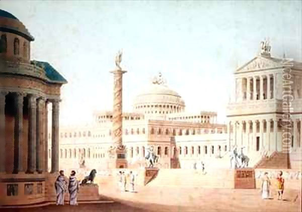 The Capitol, set design for 'Titus' Oil Painting - Friedrich Beuther