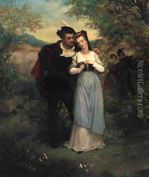 Faust and Marguerite Oil Painting - Pierre Gustave Eugene (Gustave) Staal