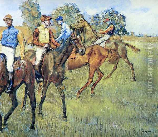Race Horses I Oil Painting - Edgar Degas
