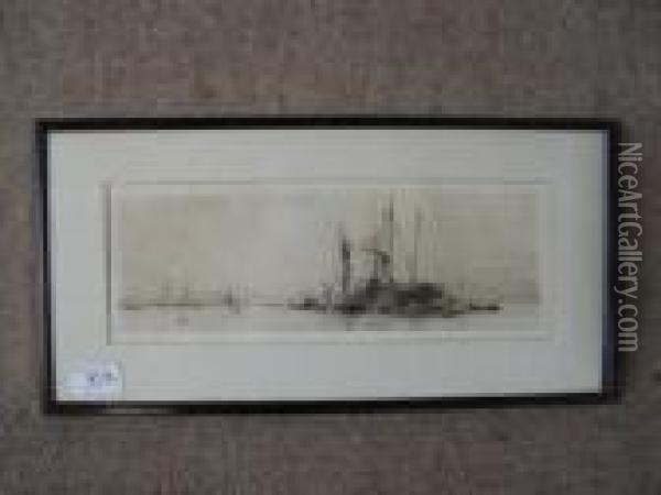 Black And White Oil Painting - William Lionel Wyllie