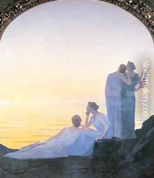 An Evening in Ancient Times, 1908 Oil Painting - Alphonse Osbert