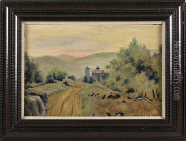 Santa Barbara Mission Oil Painting - Louis Michel Eilshemius