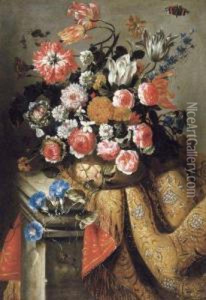 Nature Morte Au Bouquet De Fleurs Oil Painting - Frans Van Cuyck Van Myerhop