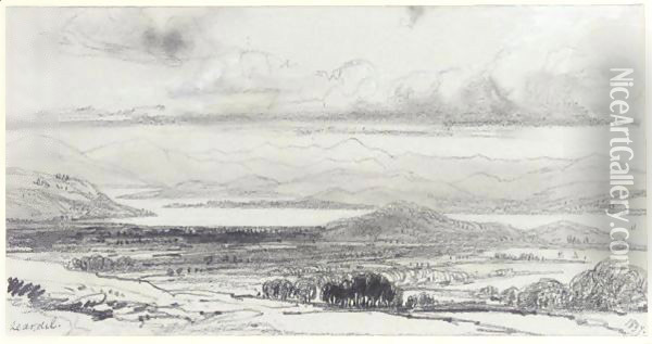 A View To The South From Birkrigg, Furness, Lancashire Oil Painting - Edward Lear