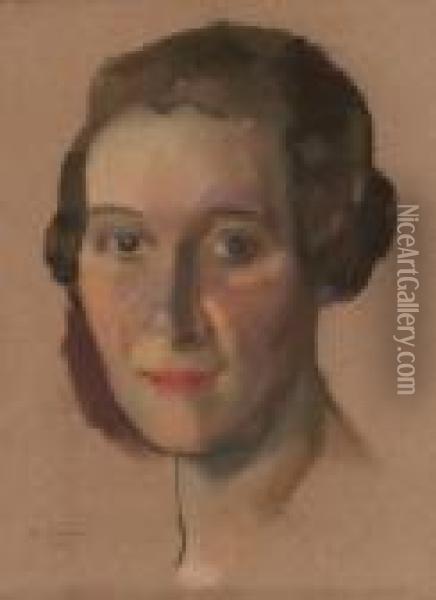 Portrait Of Evgenia Solomonovna Mantseva Oil Painting - Konstantin Andreevic Somov
