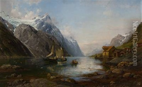 Fra Hjorundfjorden Oil Painting - Anders Monsen Askevold